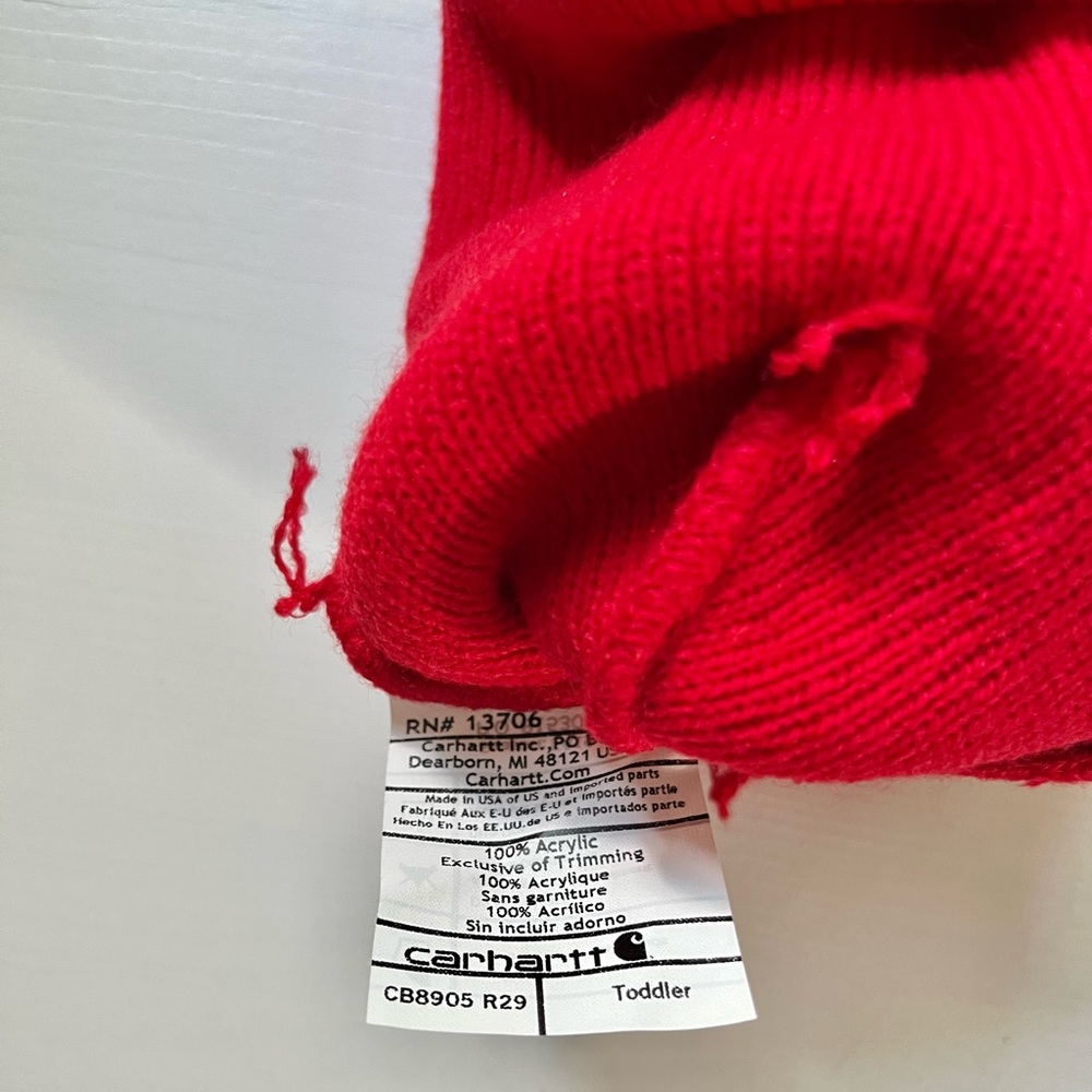 Carhartt Red Toddler Baby Beanie - Picture 3 of 4